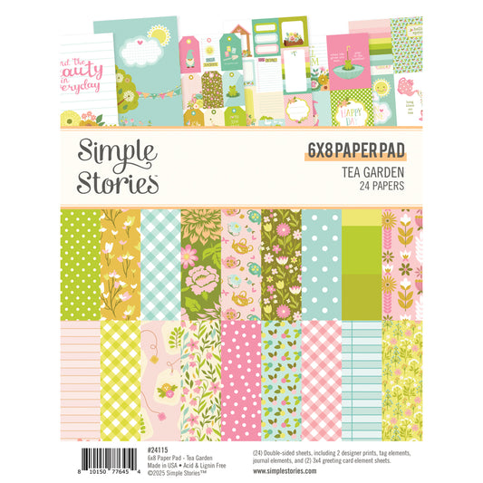 Simple Stories Tea Garden Double-Sided Paper Pad 6"X8"