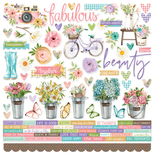 Simple Stories SV Flower Shoppe Cardstock Stickers