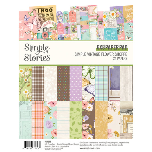 Simple Stories SV Flower Shoppe Double-Sided Paper Pad 6"X8"