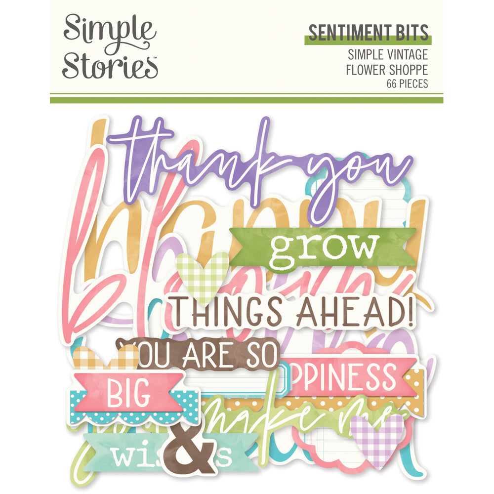 Simple Stories SV Flower Shoppe -Bits & Pieces-Sentiment