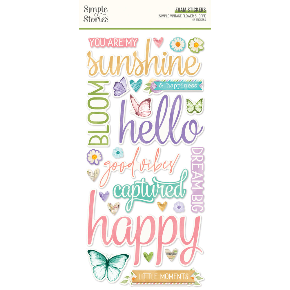 Simple Stories SV Flower Shoppe Foam Stickers