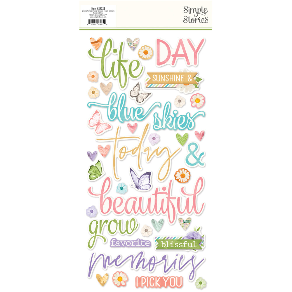 Simple Stories SV Flower Shoppe Foam Stickers