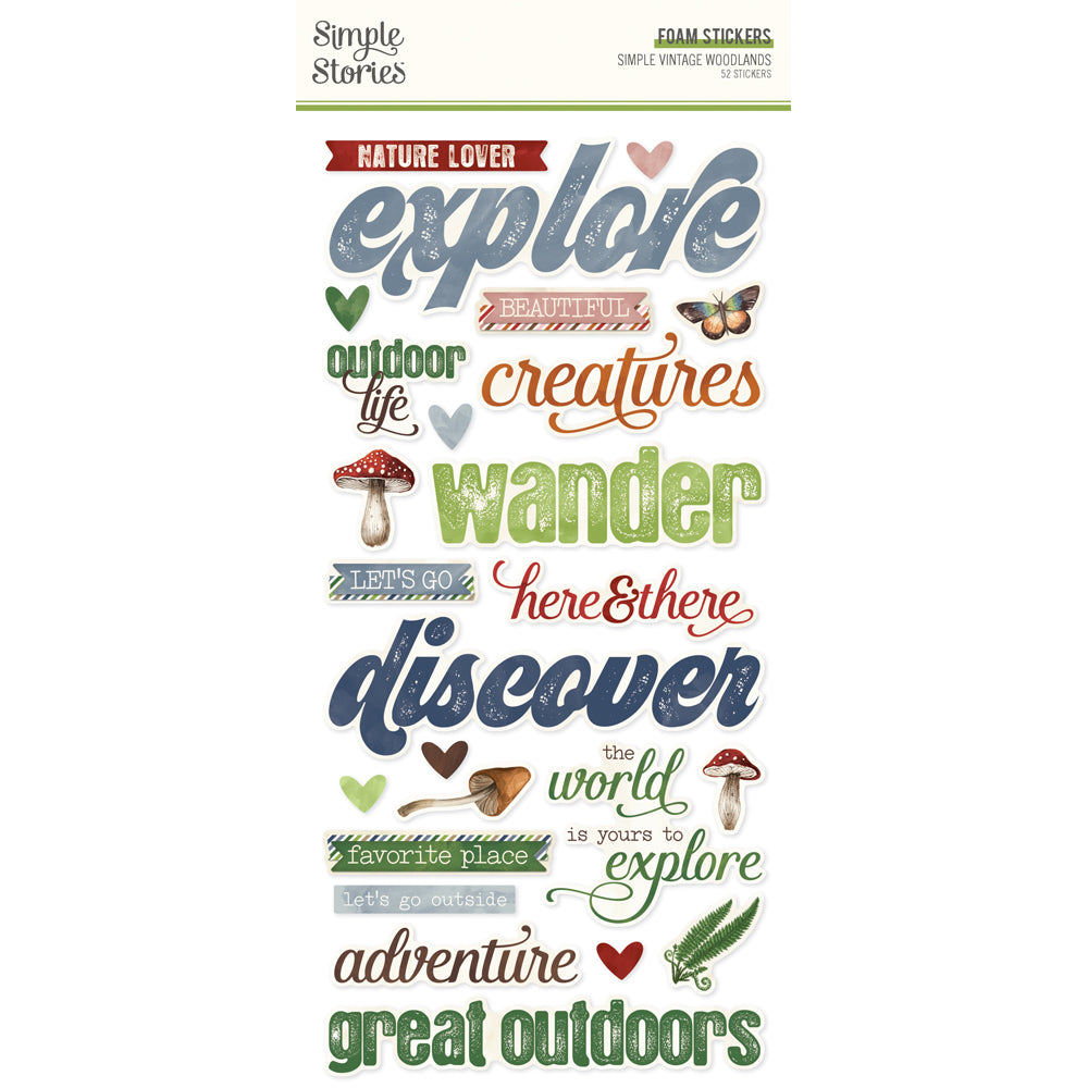 Simple Vintage Woodlands Foam Stickers