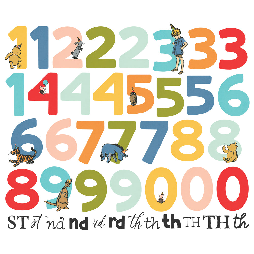 Simple Stories Say Cheese Classic Pooh Birthday Bits & Pieces Die-Cuts-Number