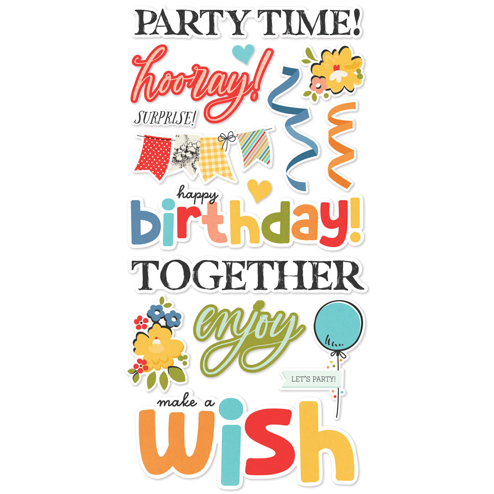 Simple Stories Say Cheese Classic Pooh Birthday Foam Stickers