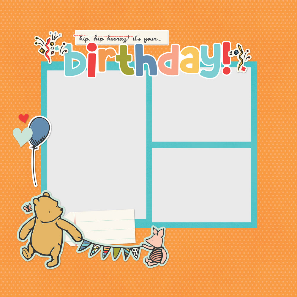 Simple Stories Say Cheese Classic Pooh Birthday Page Pieces