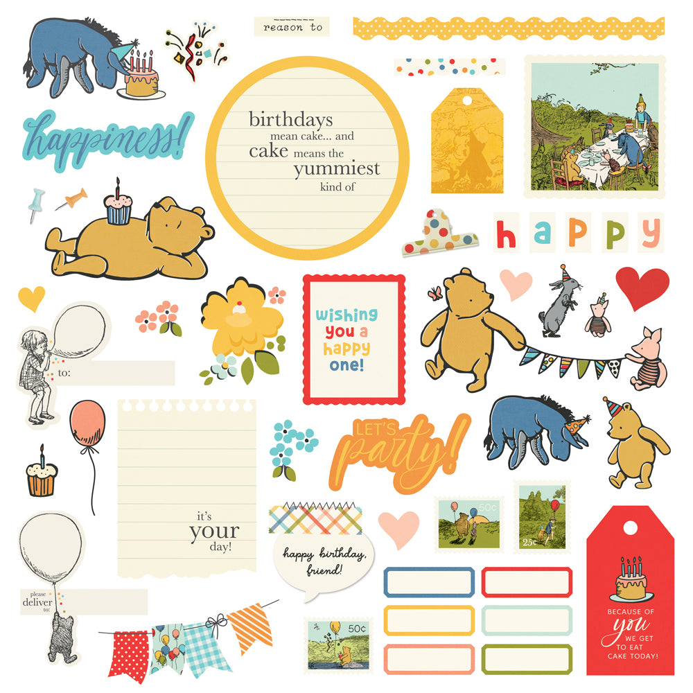 Simple Stories Say Cheese Classic Pooh Birthday Simple Cards Card Kit