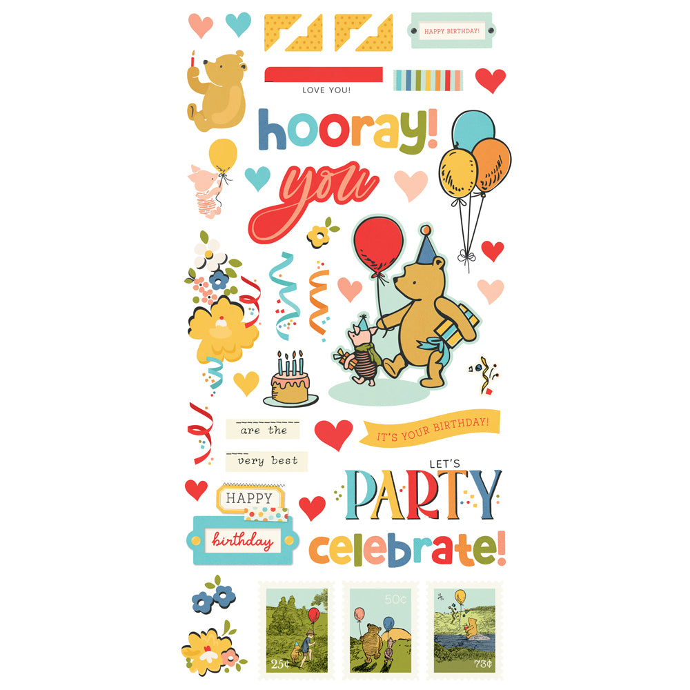 Simple Stories Say Cheese Classic Pooh Birthday Simple Cards Card Kit