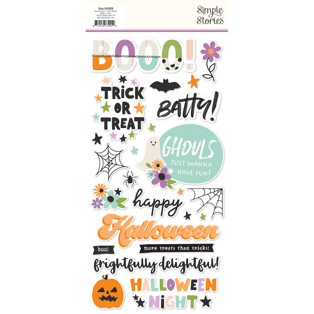 Simple Stories Spooky Things Foam Stickers