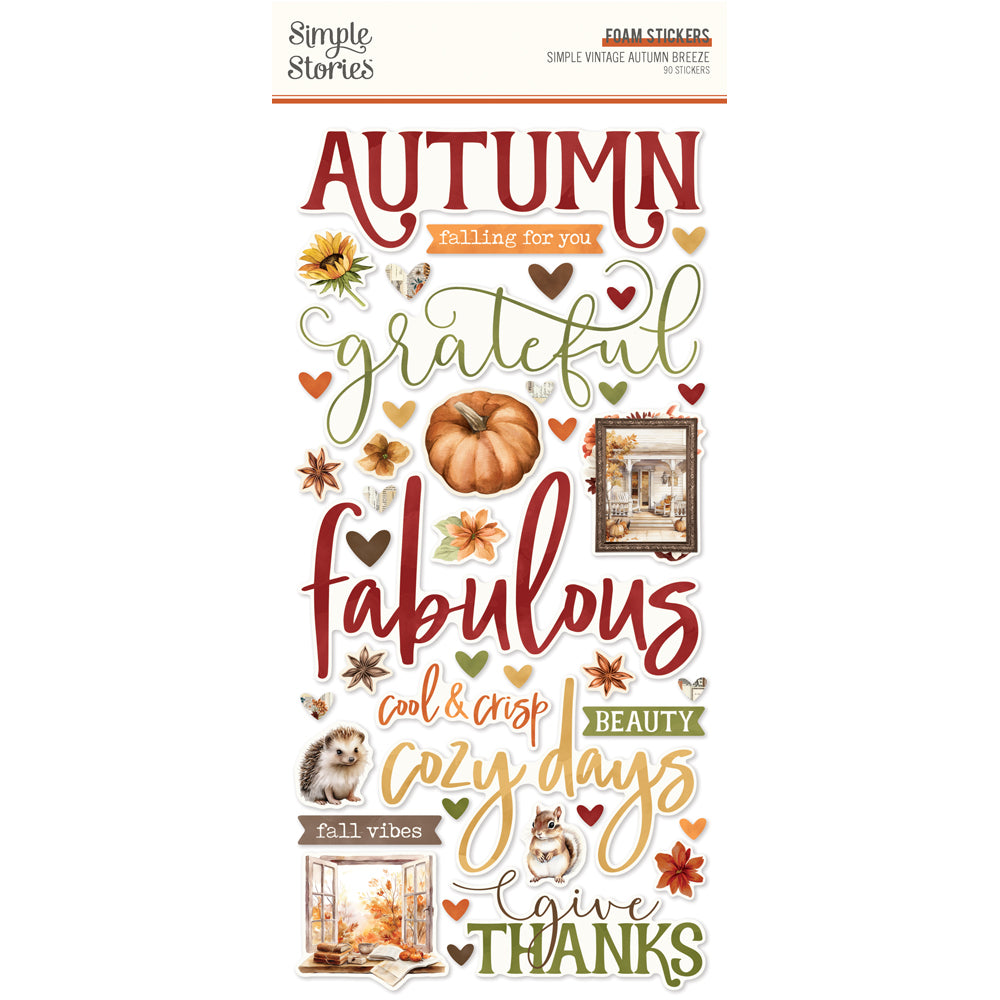 Simple Stories Simple Vintage Autumn Breeze Foam Stickers
