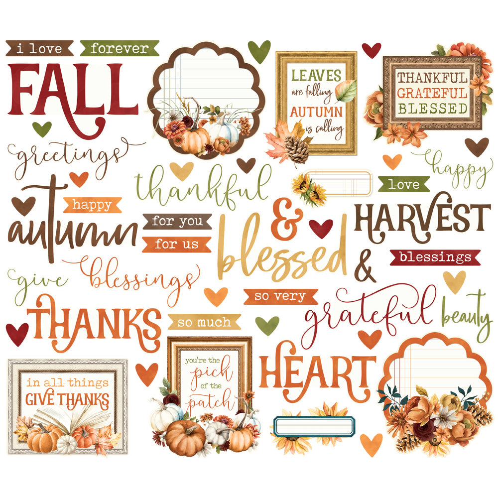 Simple Stories Simple Vintage Autumn Breeze Bits & Pieces -Sentiment