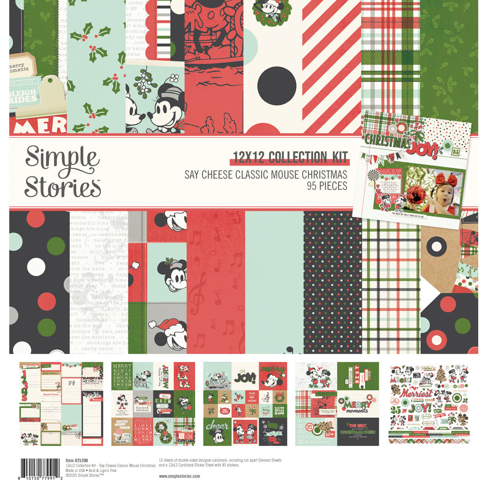Simple Stories Say Cheese Classic Mouse Christmas Collection Kit 12"X12"