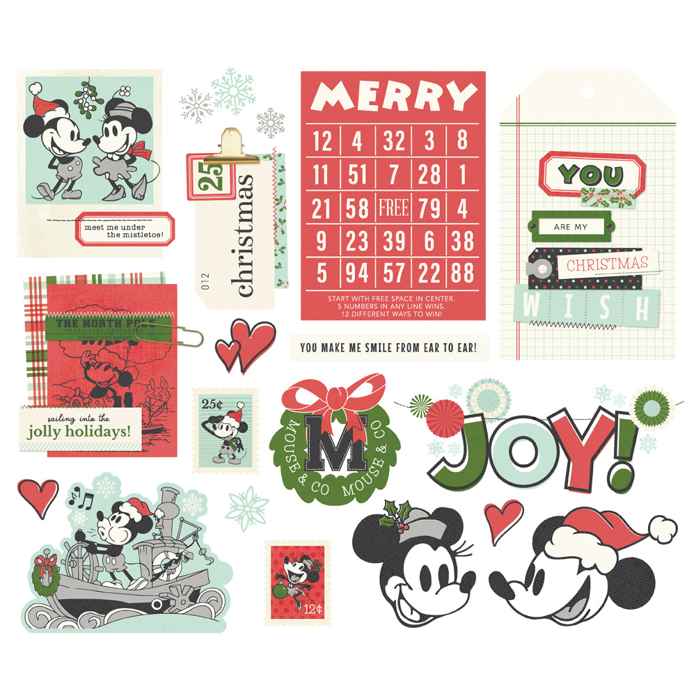 Simple Stories Say Cheese Classic Mouse Christmas Bits & Pieces Die-Cuts-Big