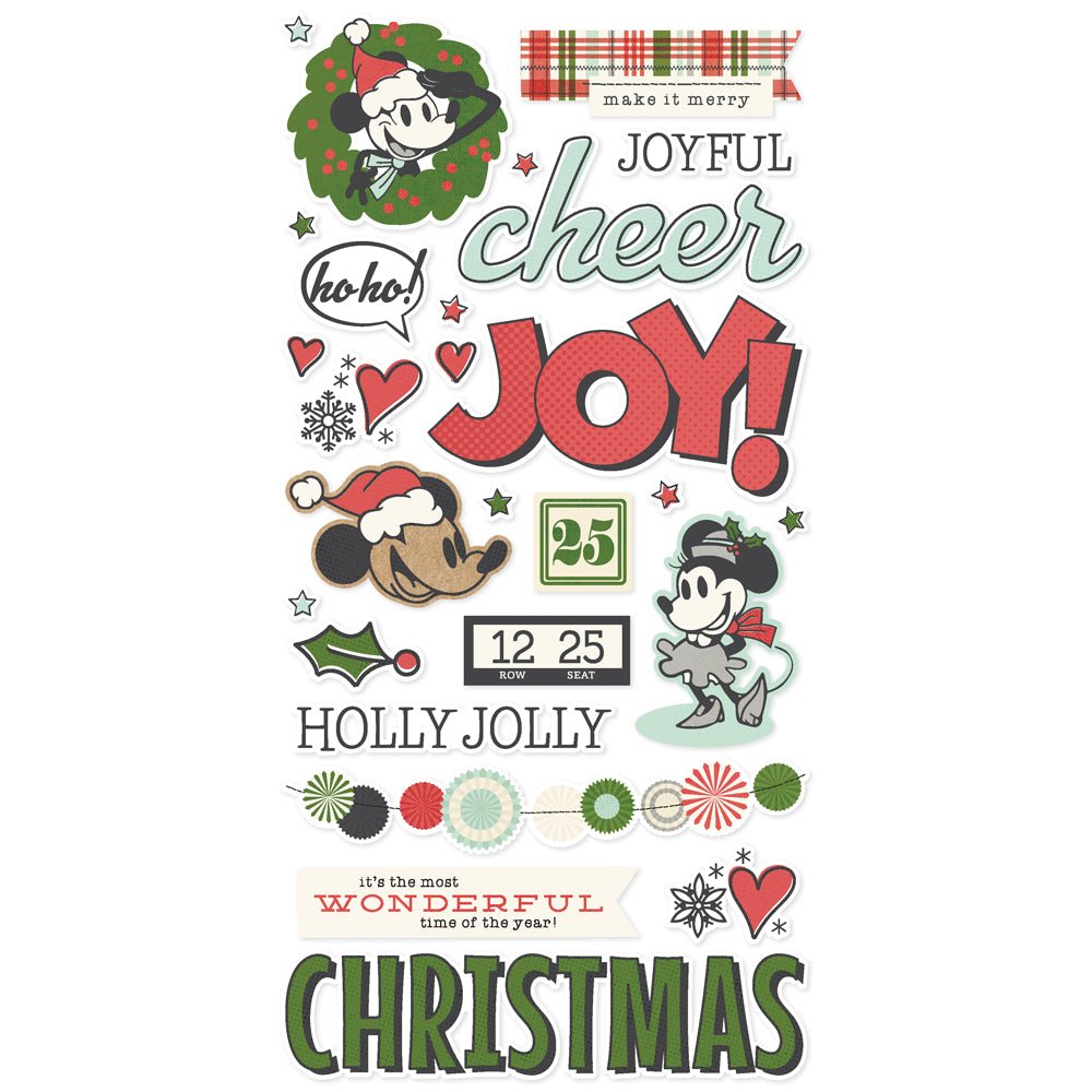 Simple Stories Say Cheese Classic Mouse Christmas Foam Stickers