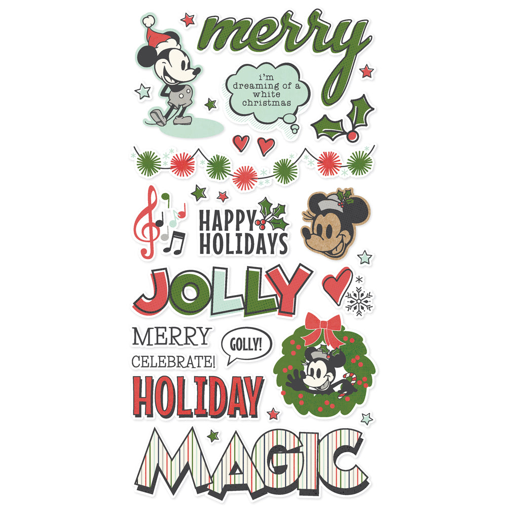 Simple Stories Say Cheese Classic Mouse Christmas Foam Stickers