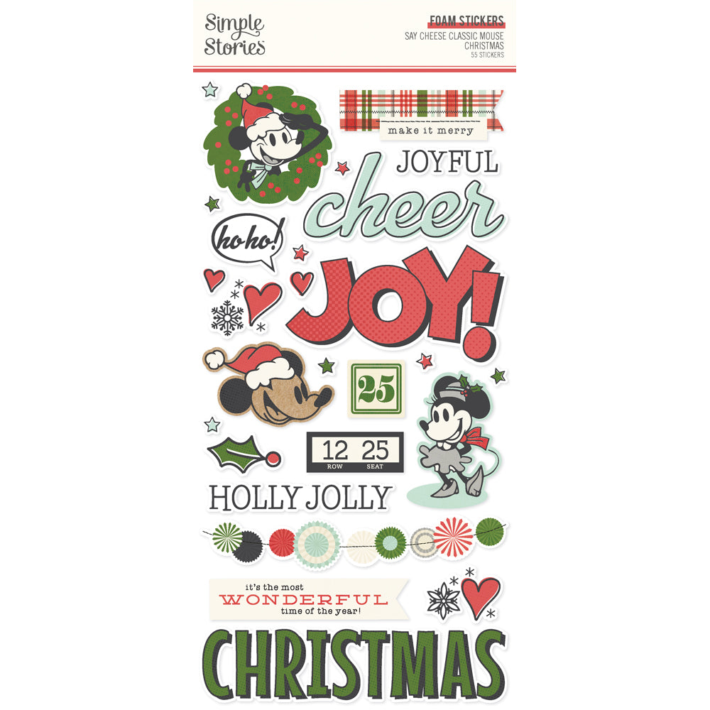 Simple Stories Say Cheese Classic Mouse Christmas Foam Stickers
