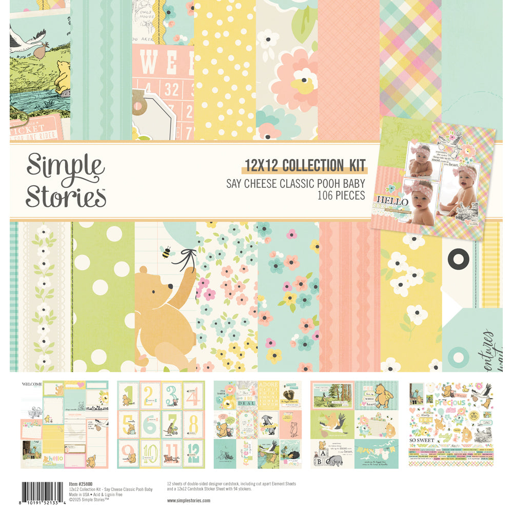 Simple Stories Classic Pooh Baby Collection Kit 12"x12"