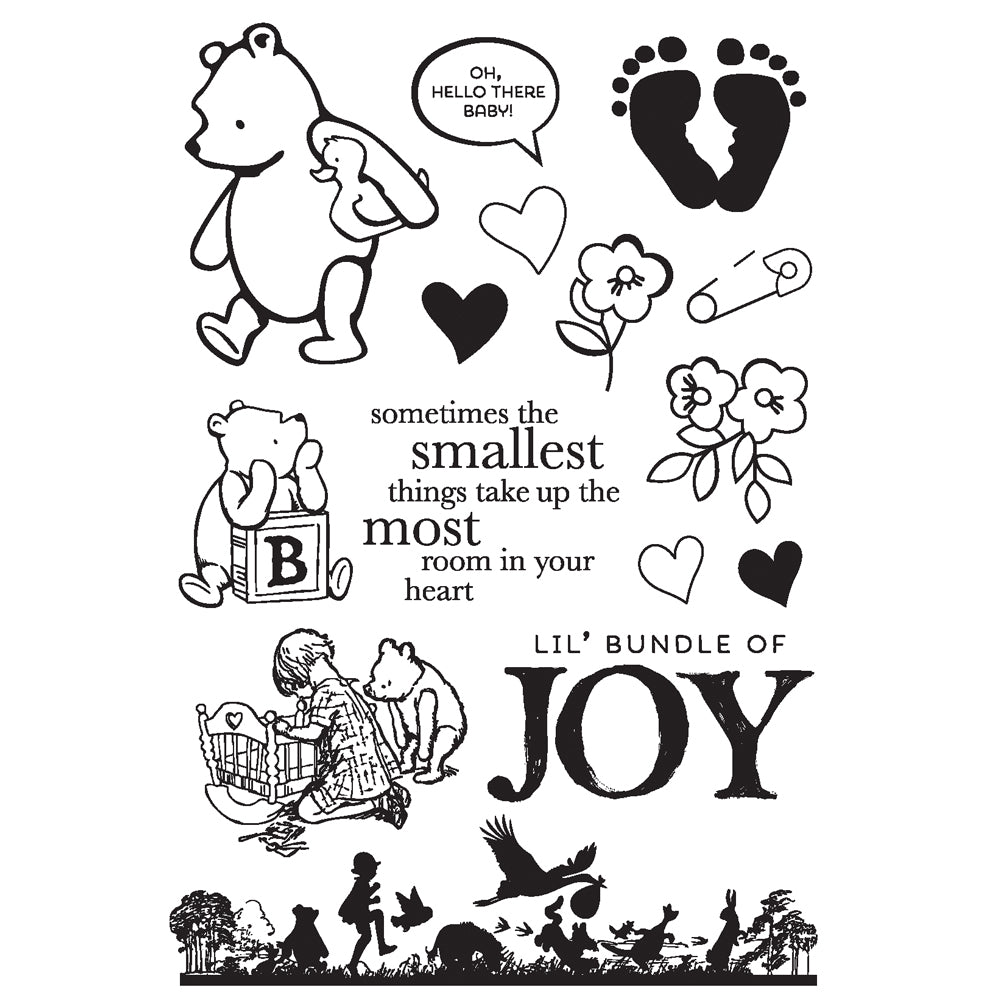 Simple Stories Classic Pooh Baby Photopolymer Stamps -Bundle Of Joy