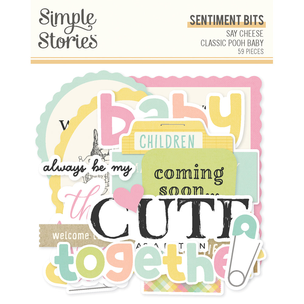Simple Stories Classic Pooh Baby Bits & Pieces - Sentiment
