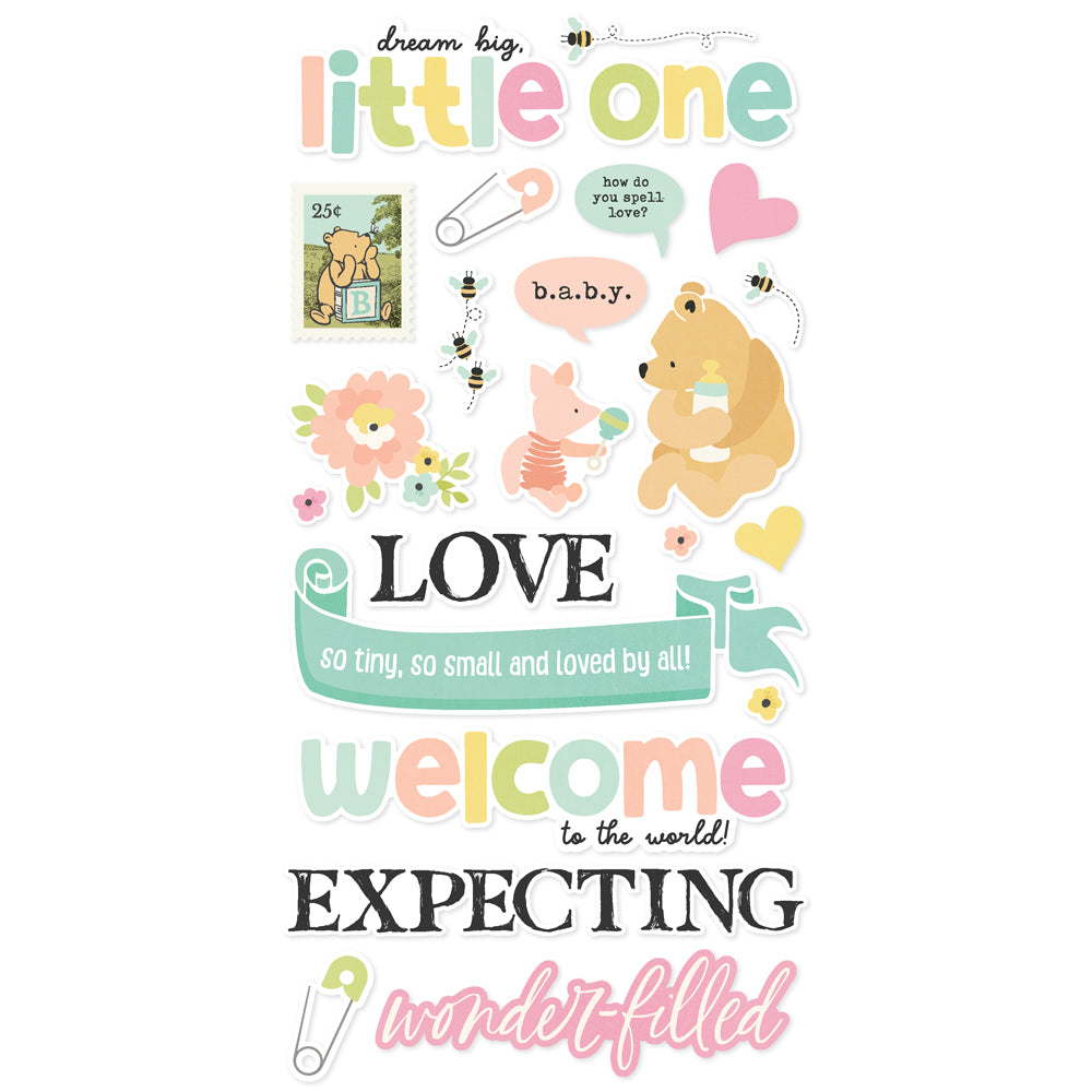 Simple Stories Classic Pooh Baby Foam Stickers