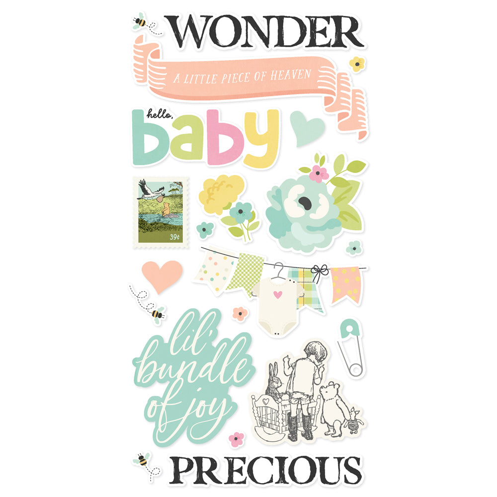 Simple Stories Classic Pooh Baby Foam Stickers