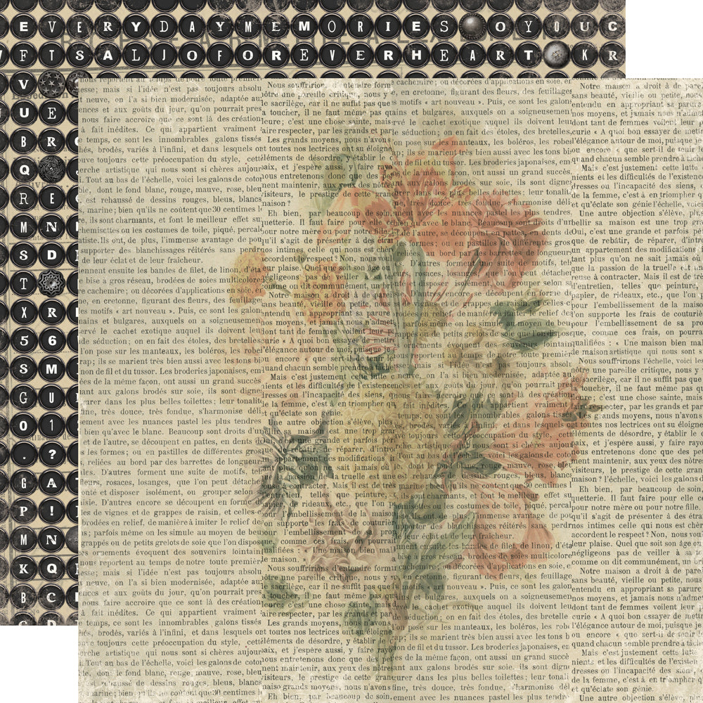 Simple Vintage Junk Drawer Collection Kit 12"x12"