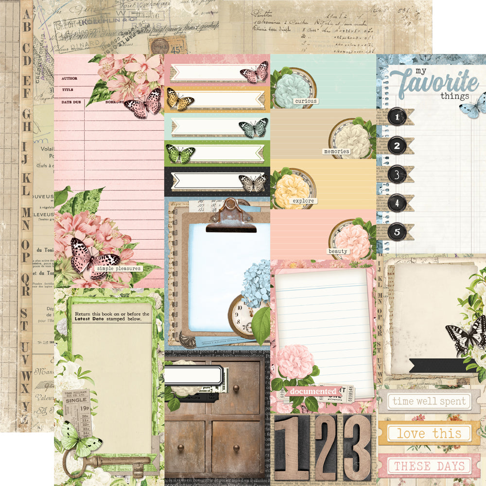 Simple Vintage Junk Drawer Collection Kit 12"x12"