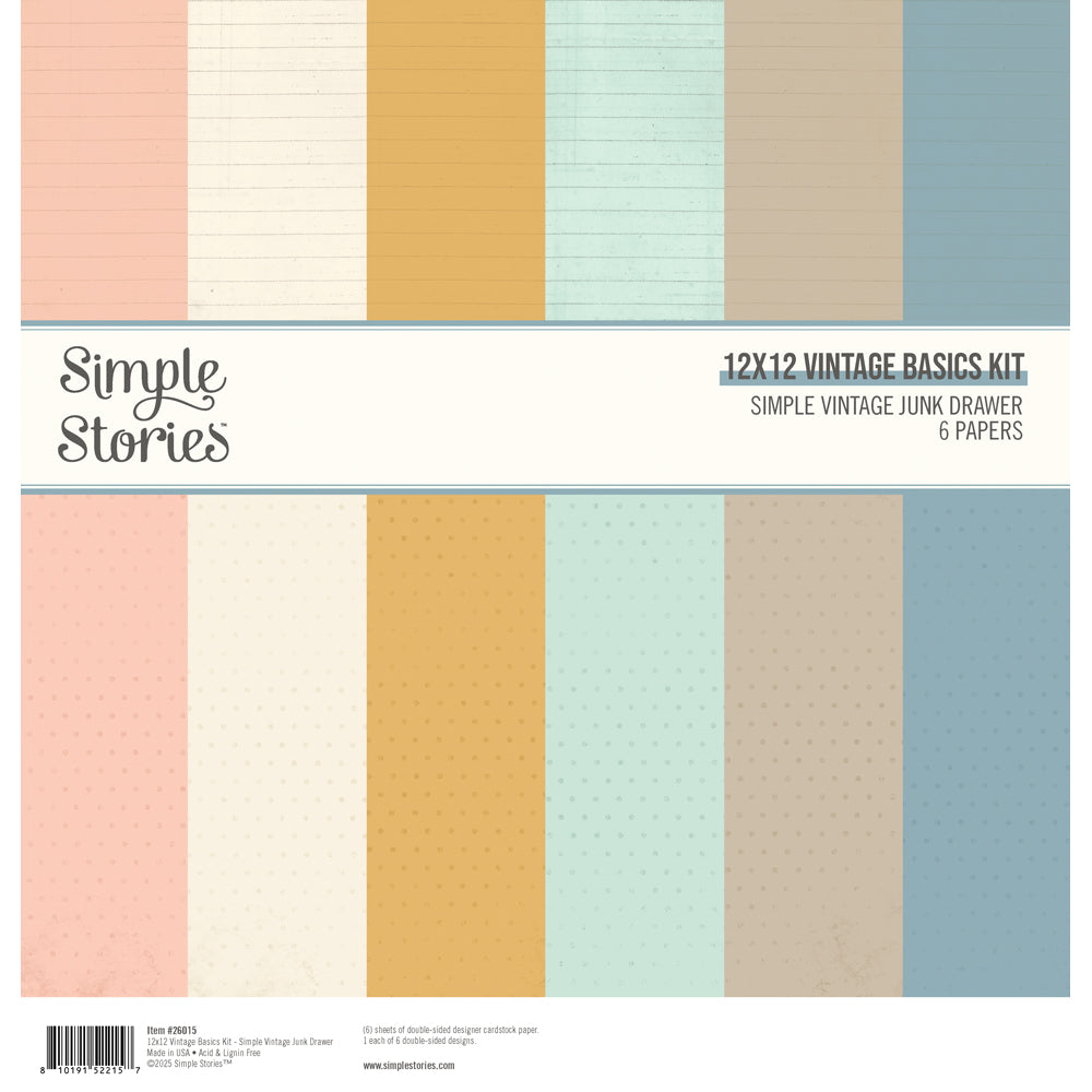 Simple Vintage Junk Drawer Vintage Basics Kit 12"x12"