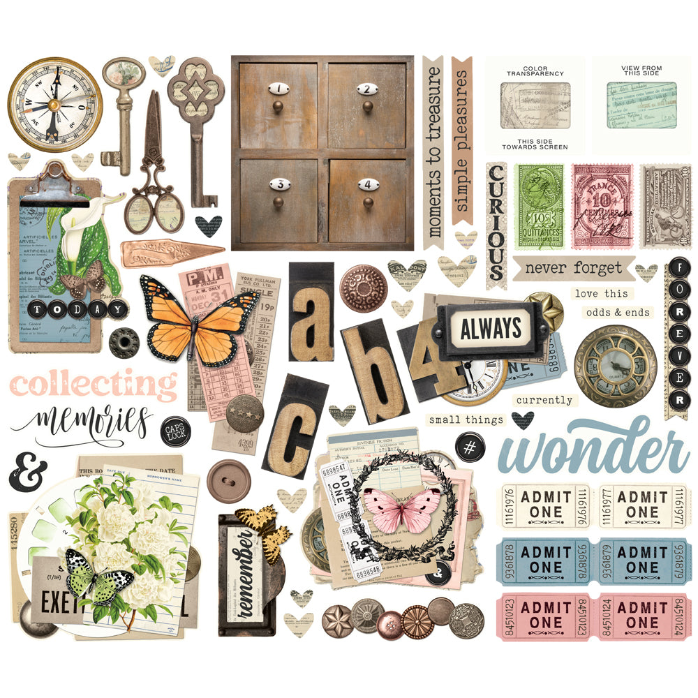 Simple Vintage Junk Drawer Bits & Pieces