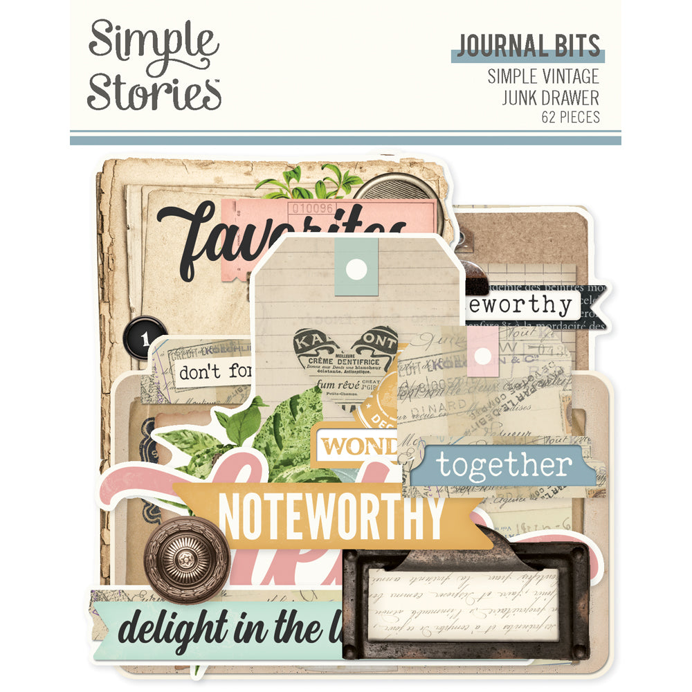 Simple Vintage Junk Drawer Bits & Pieces - Journal