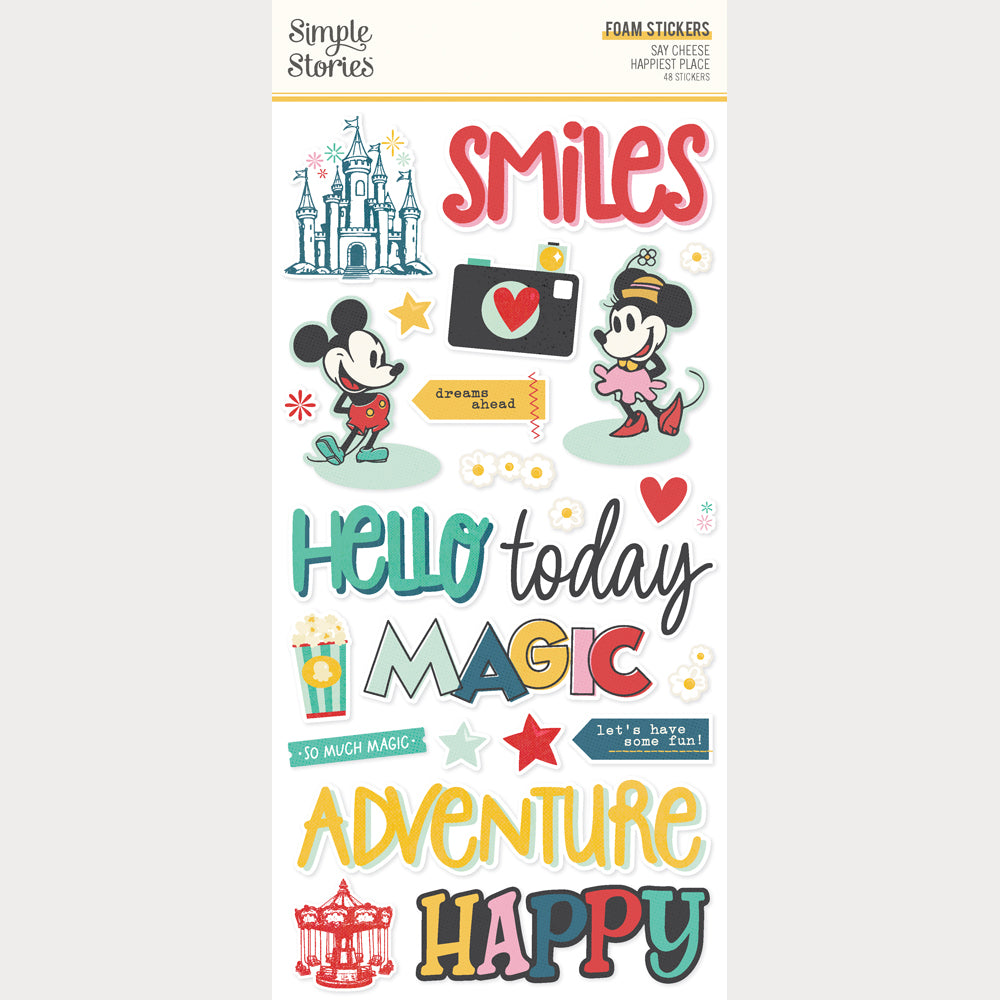 Say Cheese Happiest Place - Foam Stickers