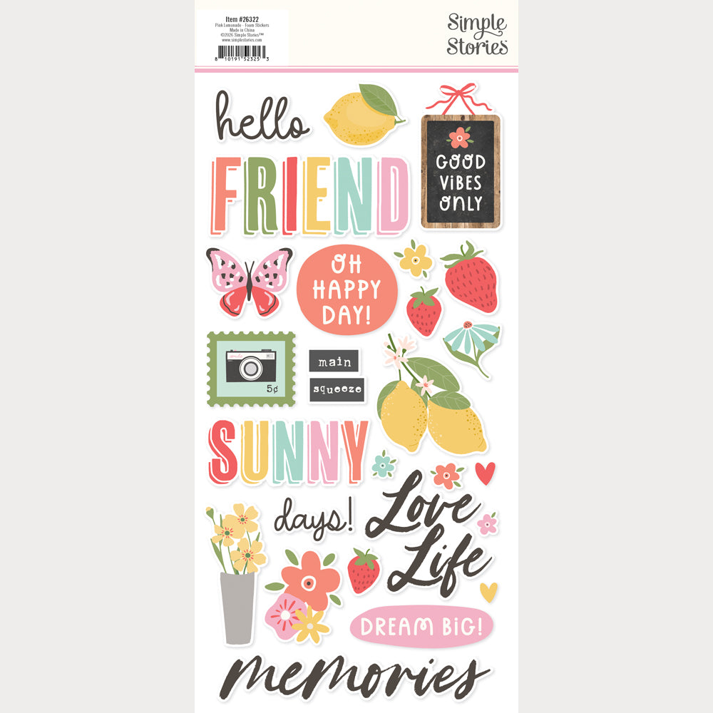 Pink Lemonade - Foam Stickers