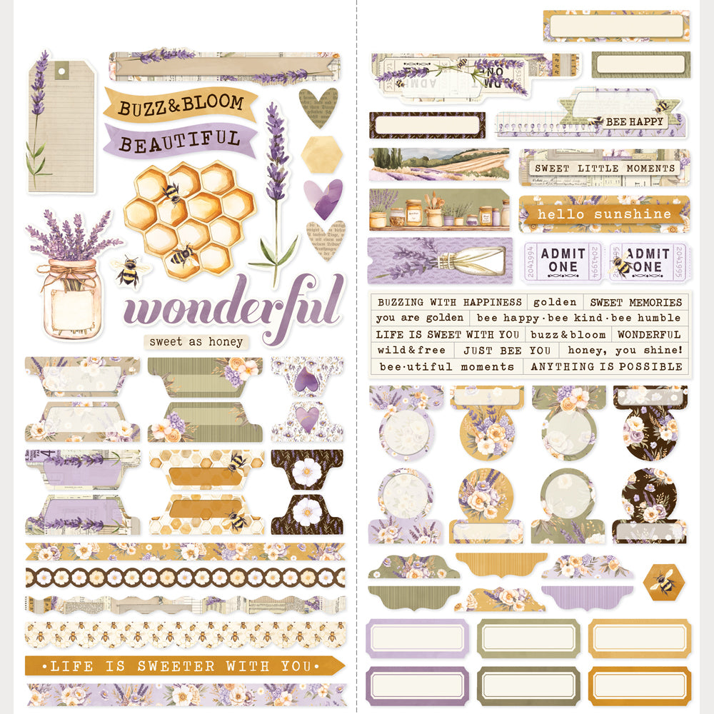 Simple Vintage Lavender Fields  - Cardstock Stickers Basics