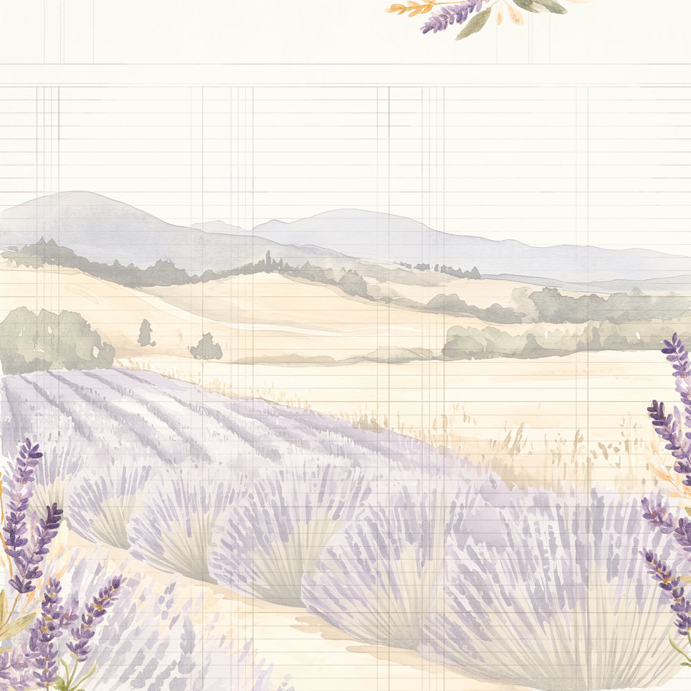 Simple Vintage Lavender Fields -  Lavender Skies