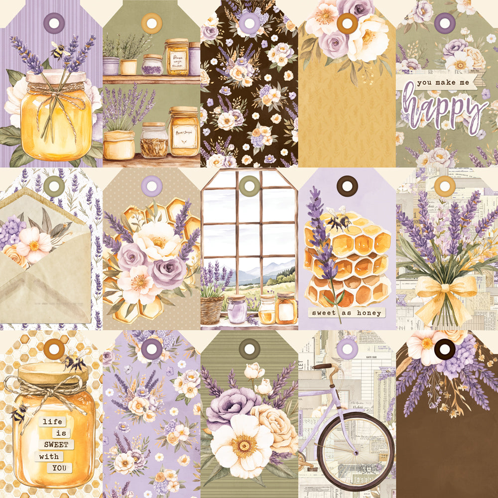 Simple Vintage Lavender Fields - Tag Elements