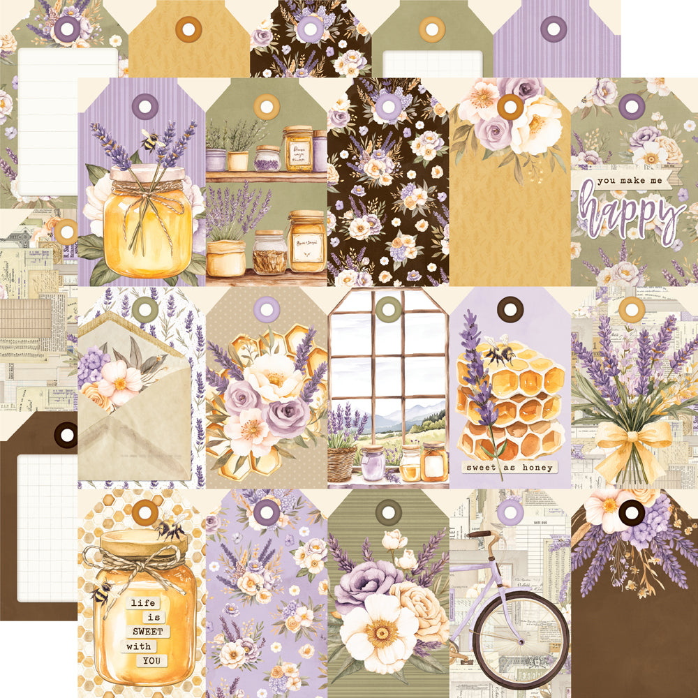 Simple Vintage Lavender Fields - Tag Elements