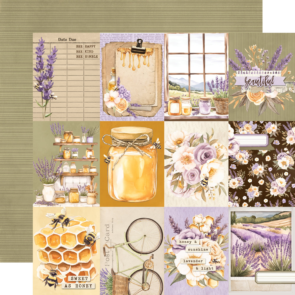 Simple Vintage Lavender Fields - 3x4 Elements