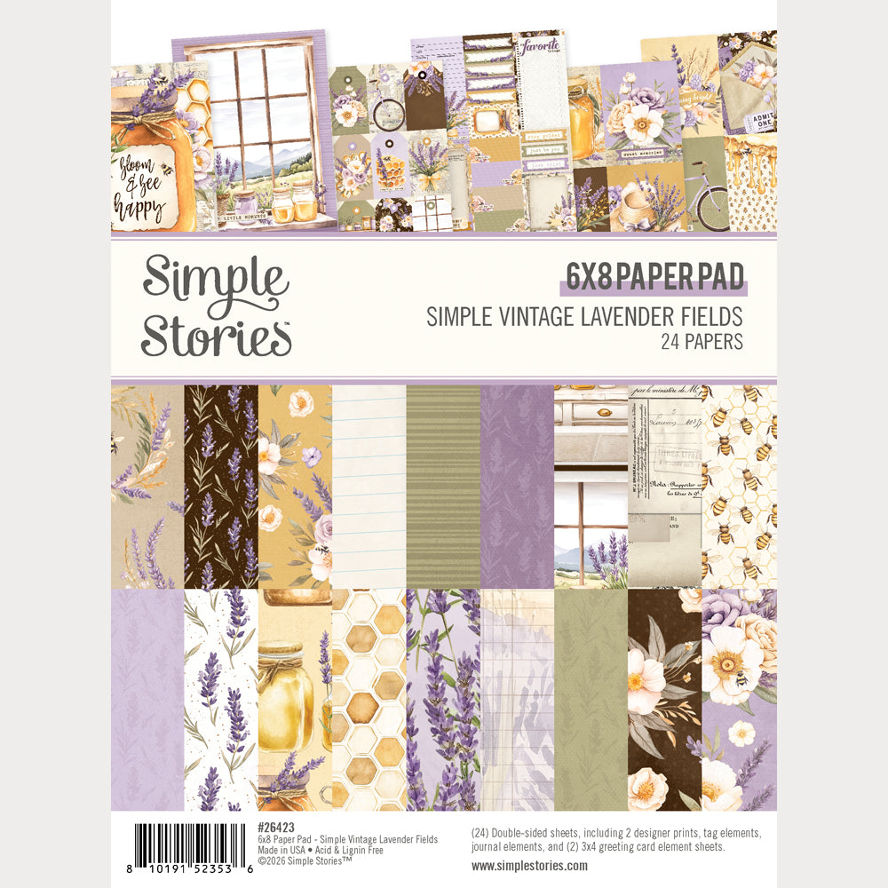 Simple Vintage Lavender Fields - 6x8 Pad