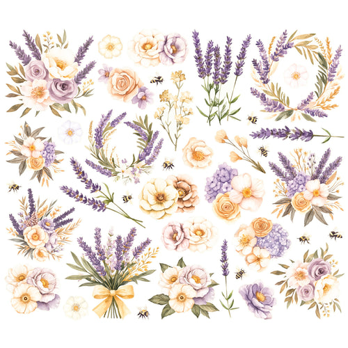 Simple Vintage Lavender Fields - Floral Bits & Pieces