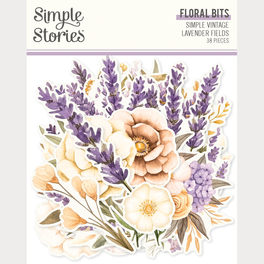 Simple Vintage Lavender Fields - Floral Bits & Pieces