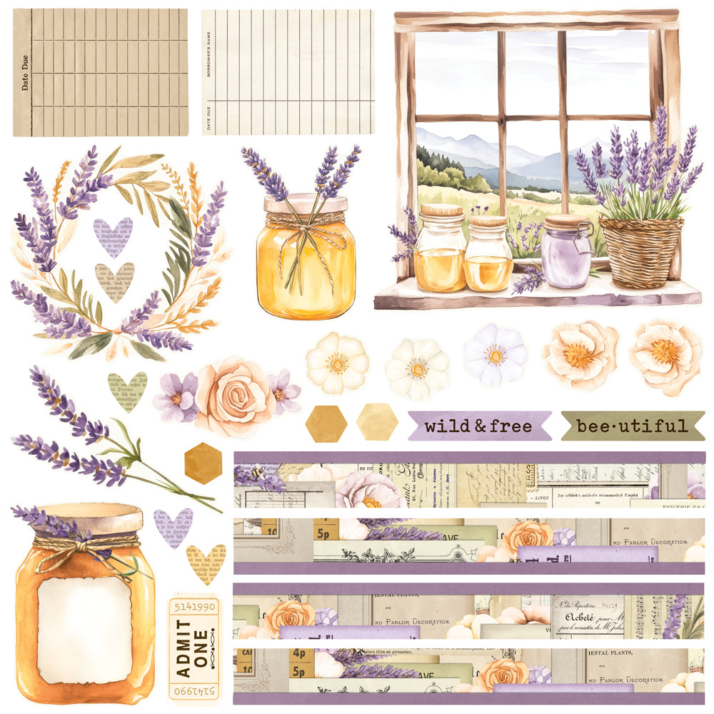 Simple Vintage Lavender Fields - Simple Pages Page Kit