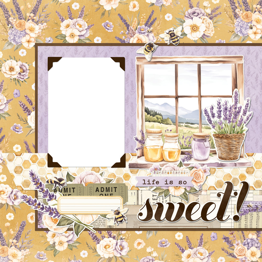 Simple Vintage Lavender Fields - Simple Pages Page Kit
