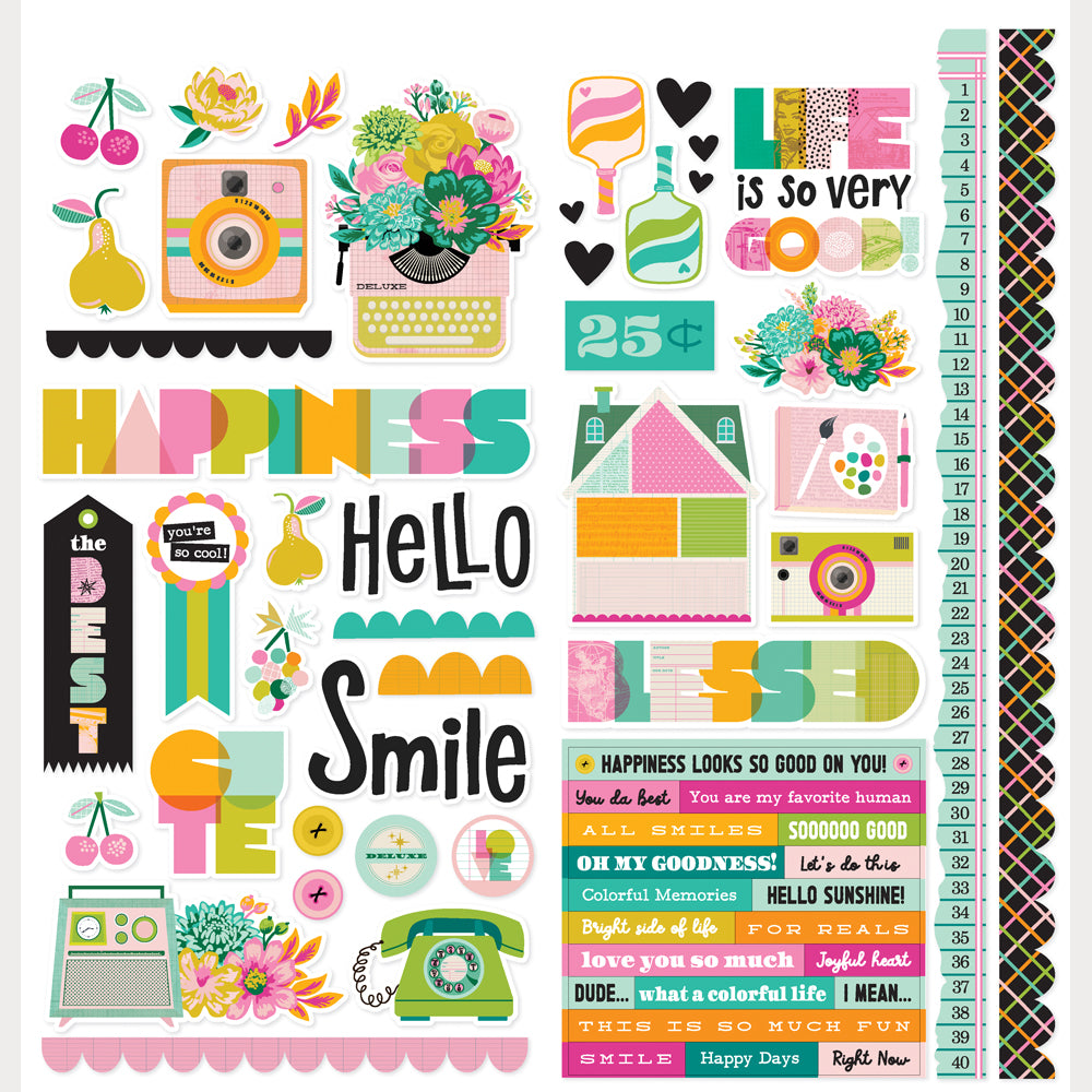 Color Me Happy - Cardstock Stickers Icons