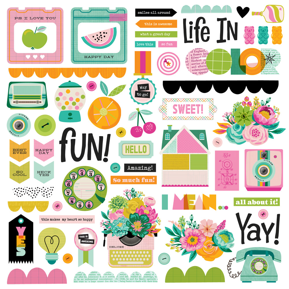 Color Me Happy - Chipboard Pieces