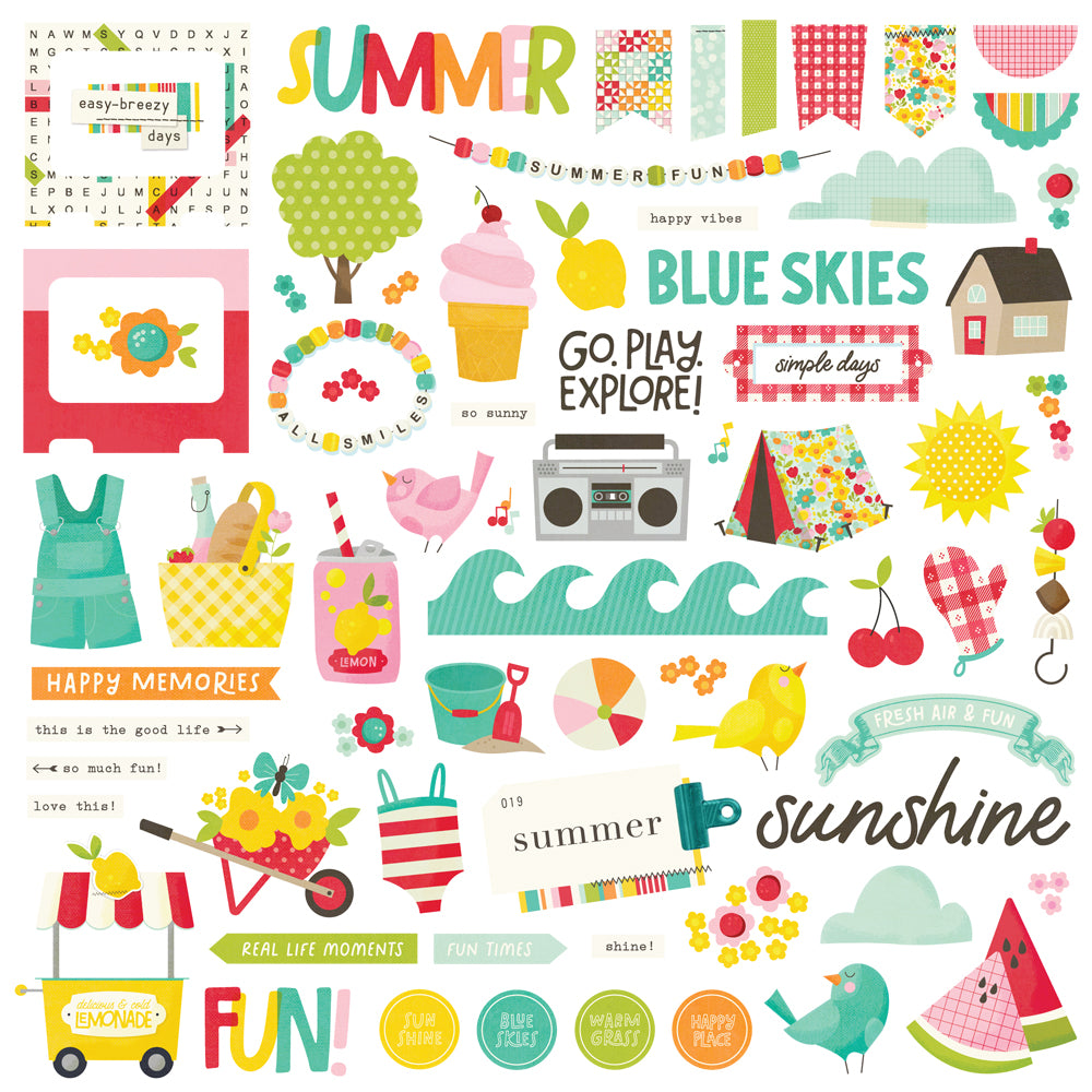 Sweet Summertime - Chipboard Pieces
