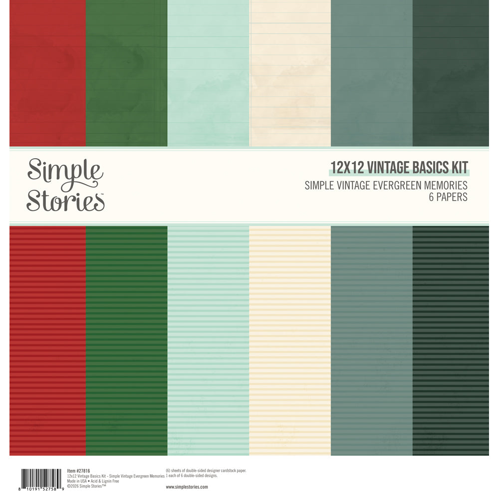 Simple Vintage Evergreen Memories - 12x12 Vintage Basics Kit
