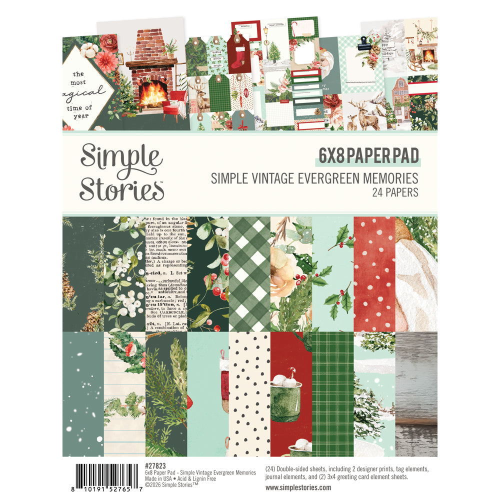 Simple Vintage Evergreen Memories - 6x8 Pad