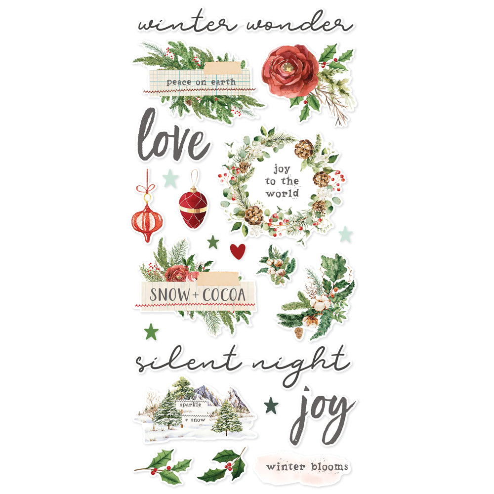Simple Vintage Evergreen Memories - Foam Stickers