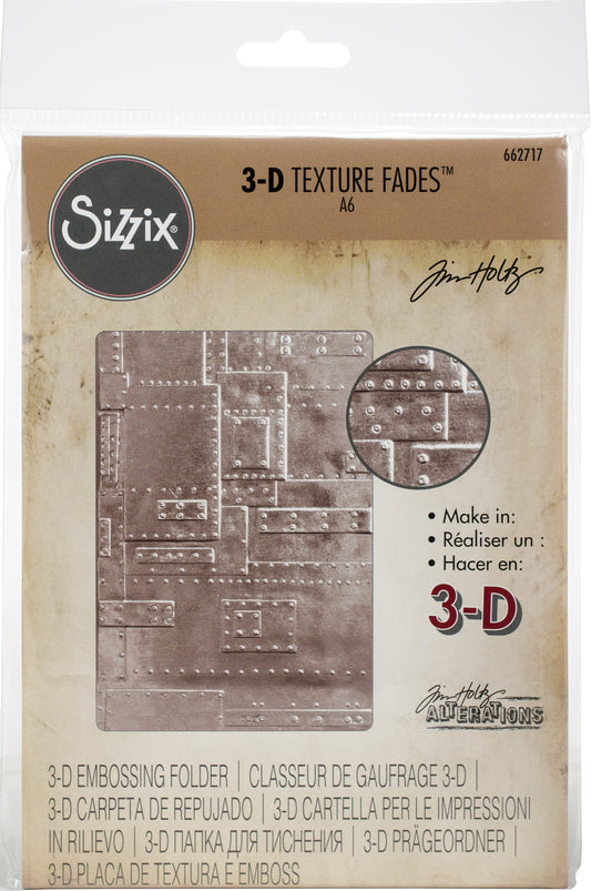 Sizzix 3D Texture Fades Embossing Folder By Tim Holtz-Foundry