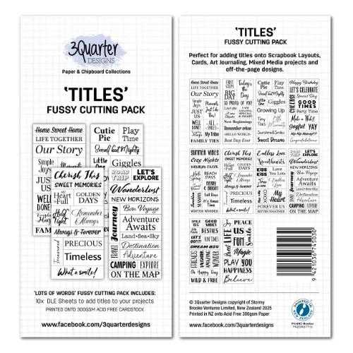 'Titles' Fussy Cutting Pack